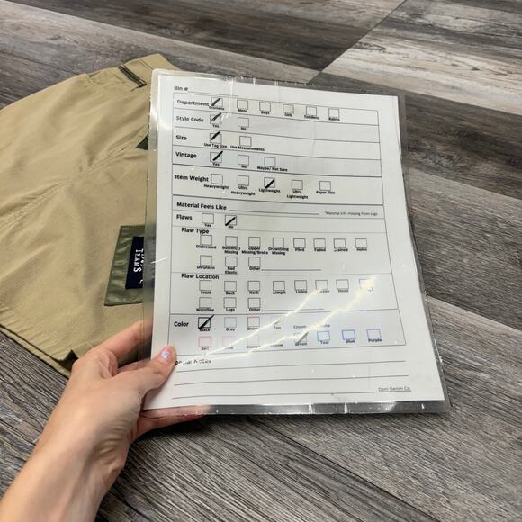 Vintage 80s 90s Guess Georges Marciano Tan Green Womens 26" Denim Mini Skirt USA - Picture 9 of 10